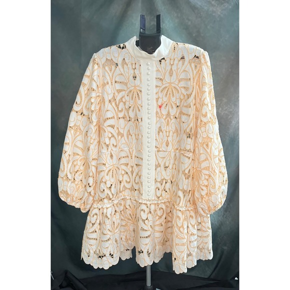 ✨ L'atiste by Amy White & Peach Lace Statement Dress – Women's 3XL (NWT) ✨ - Picture 1 of 8